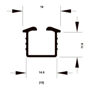 Ray trượt - Phụ kiện cho cửa trượt NOVAHOME SLIDO F-LINE18 50A